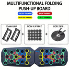 Portable Multifunctional Push-up Board Set With Handles Foldable Fitness Equipment For Chest Abdomen Arms And Back Training