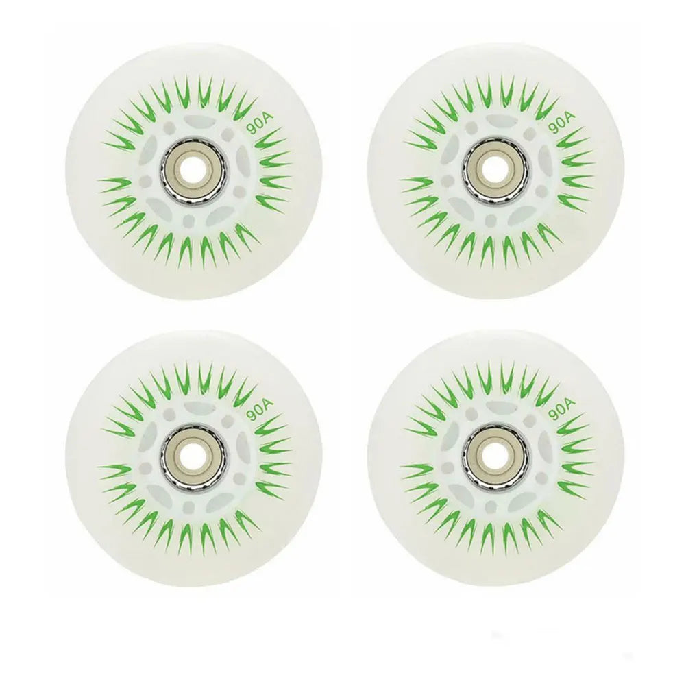 4pcs Flash Inline Skate Wheels 90a LED Lighting Skating Wheels 68/72/76//80mm Speed Skates Rock Fancy Roller Skates PU Tyres