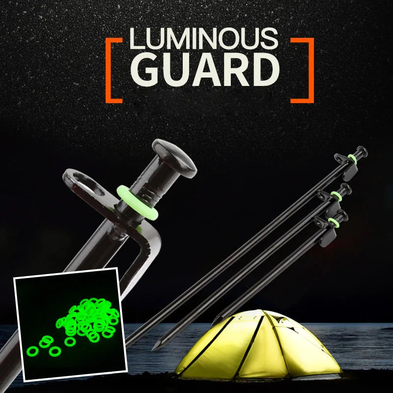 30/50 Pcs Outdoor Multifunctional Ground Nail Fluorescent Circle Luminous Silicone Ring Camping Tent Sky Curtain Nail Ring