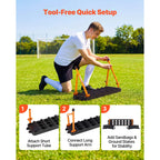 SucceBuy 37.4x9.8in Soccer Rebounder Board Dual Surface Sports Kick Back Trainer 3 Adjustable Angles for Passing Reaction Skills