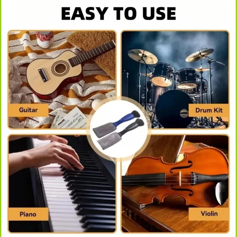 1PC String Fingerboard Cleaning Dust Removal Brush Guitar Care Brush, Double Head Musical Instrument Accessories