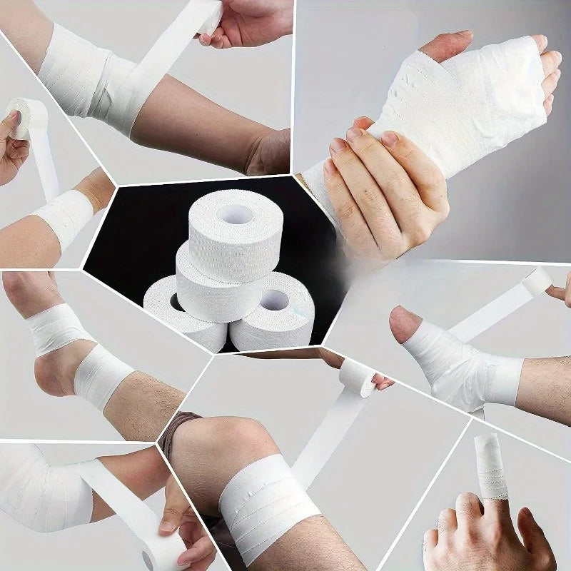 YITAPE 1 Roll White Sports Tape Professional Athletic Trainer Tape Rigid Strapping Injury Wrap for Wrist Ankle Knee First Aid