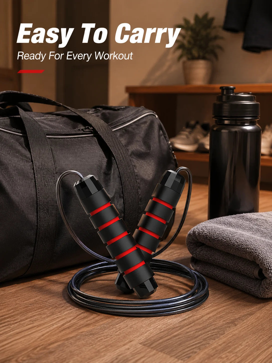 Steel Wire Speed Jump Rope, Adjustable Fitness Skipping Rope with Non-Slip Handles, Weighted Cardio Training Rope for Boxing, HIIT, Cross Training, Gym Workout, Home Exercise, Endurance, Agility and Daily Sports Practice