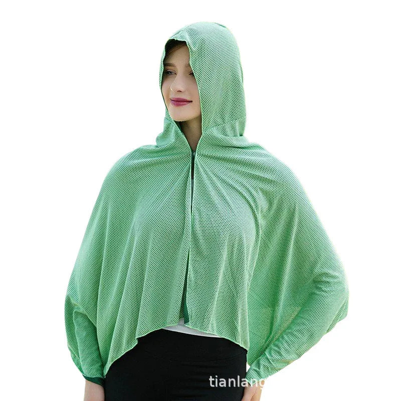 4-in-1 Cooling Hooded Cloak Super Absorbent Oversized Hooded Towel Wrap Sunscreen Quick Dry Shawl for Swimming Beach Pool Travel