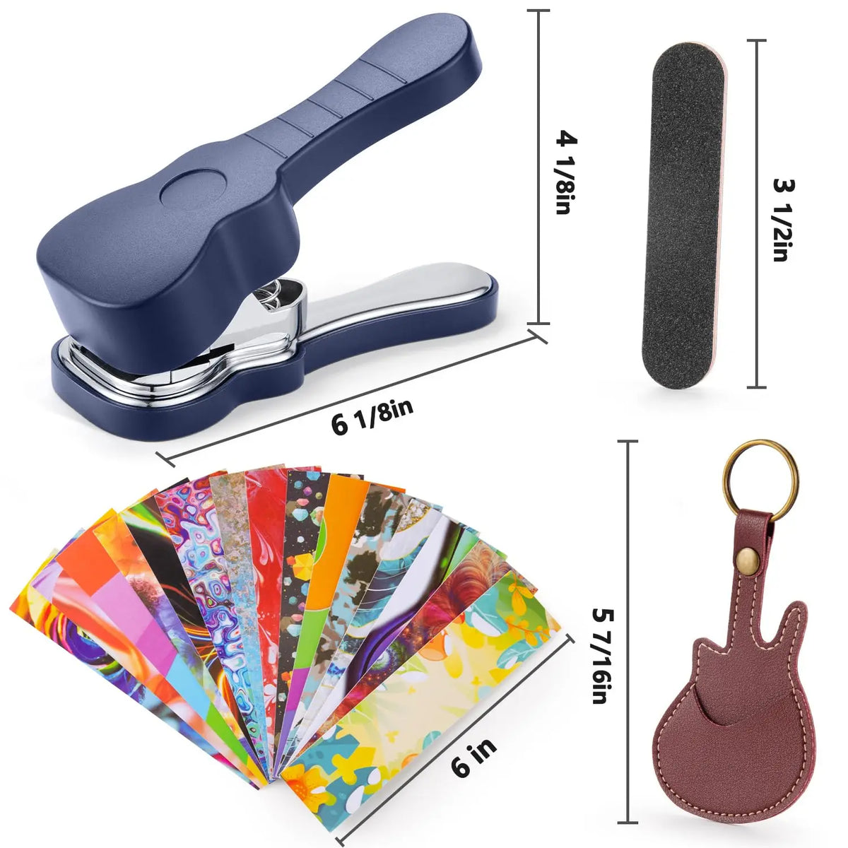 Guitar Pick Punch Kit,15 Variety Pick Strips DIY Maker Tool for Medium Guitar Picks, Unique Gift for Guitar Lovers & Home Studio