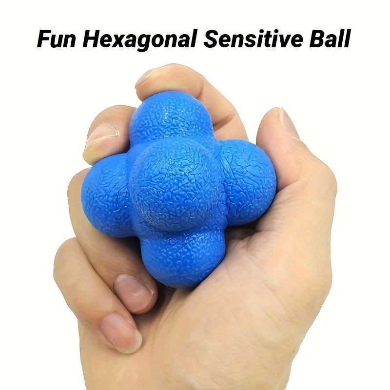Hexagonal Reaction Ball Fitness Sport Speed Agility Reflex- Skills Training Unpredictable Outdoor Fun Toys