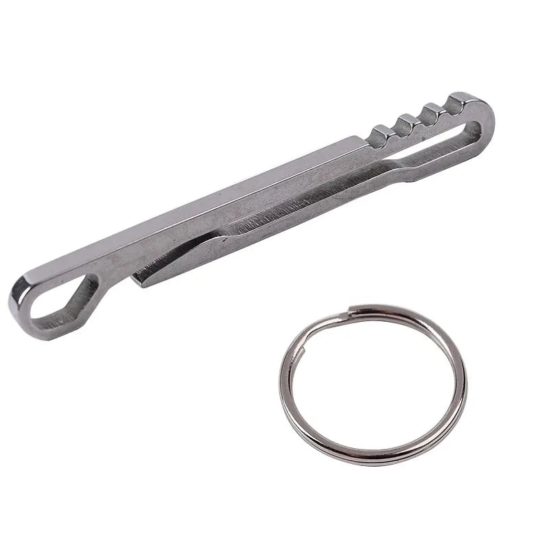 Outdoor EDC Multifunction Tool Wallet Stainless Steel Keychain Key Ring Clasp Carabiner Money Clip Camping Accessories