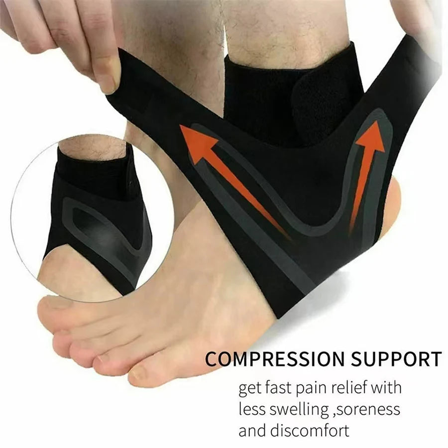WRELS Adjustable Ankle Brace Compression Sleeve Breathable Support for Sports Running Basketball Sprain Recovery