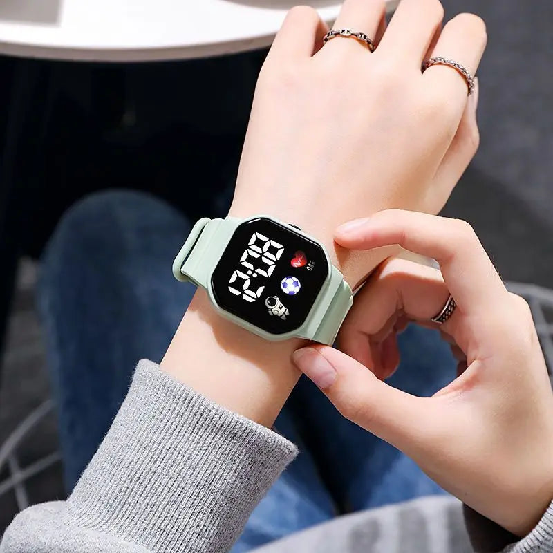 Kids Watch Sport LED Digital Watches Football Silicone Strap Waterproof Electronic Wristwatch for Children Boys Girls Gifts