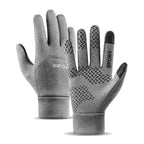 Men Winter Waterproof Cycling Gloves Outdoor Sports Ski Running Motorcycle Touch Screen Fleece Gloves Non-Slip Warm Full Fingers