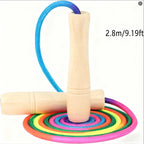 Thickened Extended Wooden Colorful Jump Rope Adjustable Sports Fitness Hot Selling Toys and Gifts Random Color