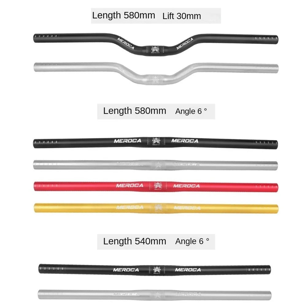 MEROCA Bike Handlebar 25.4X540/580mm Aluminum Alloy Bicycle Riser Handlebar Straight/Swallow Cycling Accessories