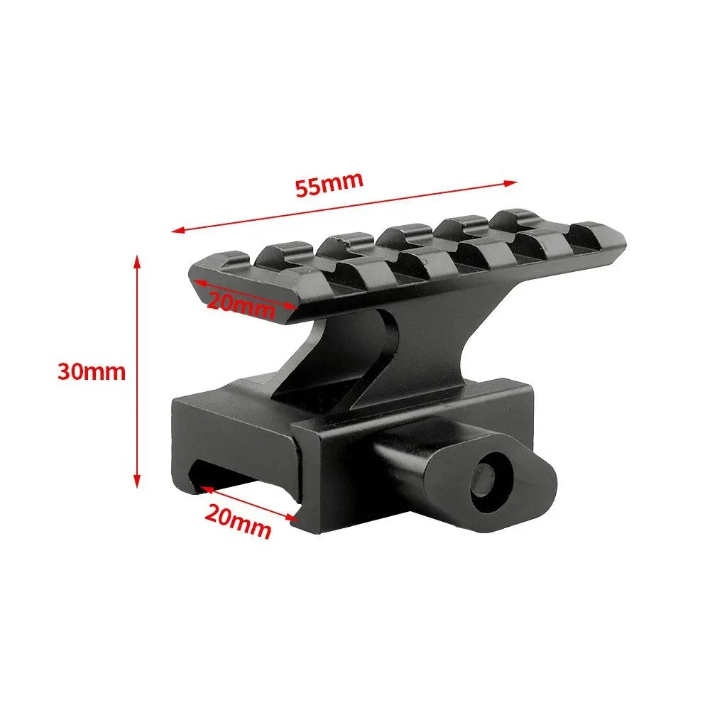 5-Slot QD Scope Riser Mount High Profile Red Dot Sight Base Adapter for 20mm Picatinny Rail, Tactical Toy Gun Accessories