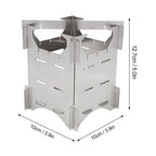 Outdoor Wood Burning Stove Stainless Steel Folding Mini Portable Cooker for Outdoor Camping Travel Hiking Picnic