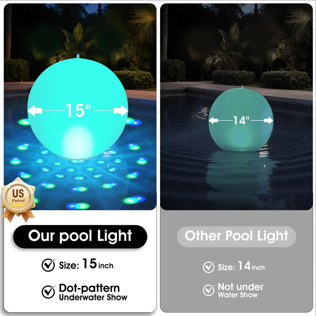 Light Up Beach Balls 40cm Inflatable with Remote Control Waterproof LED Toy for Family Party Swimming Summer Night Outdoor