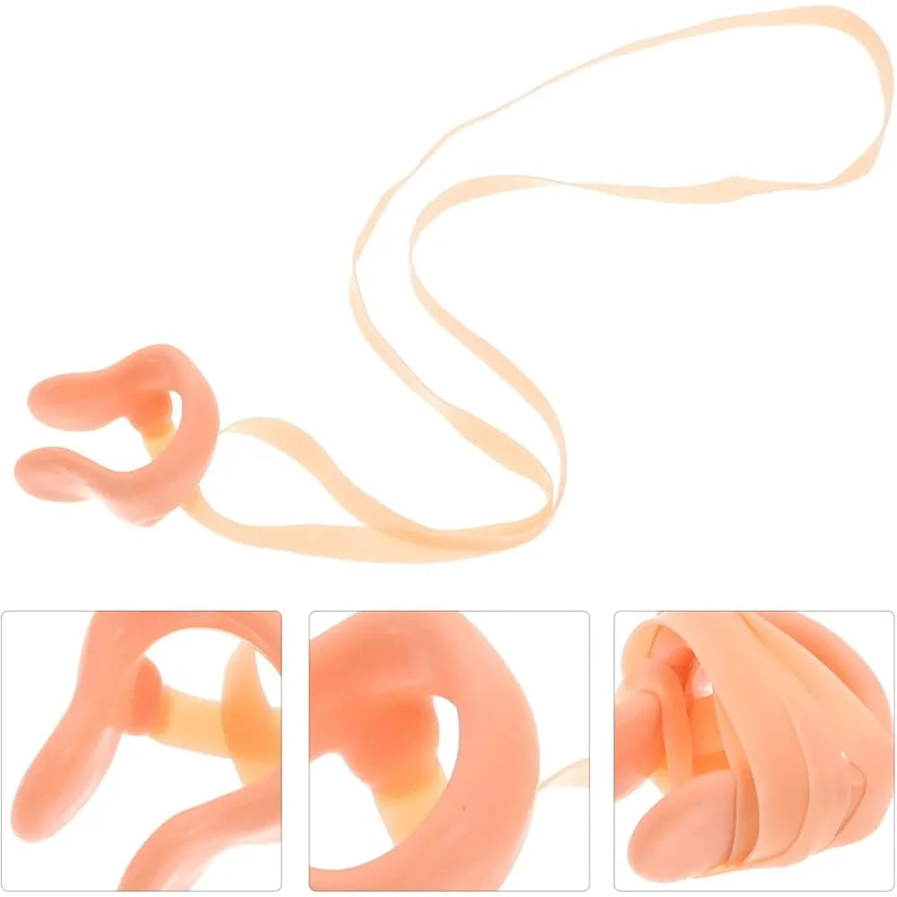 Swimming Nose Clip With String Latex Comfortable For Kids and Adults Pink