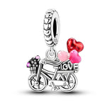 Fashion 100% 925 Silver Red Motorcycle Sports Car SUV Bus Charms Beads For Women Fit DIY Pan Bracelets Party Birthday Jewelry