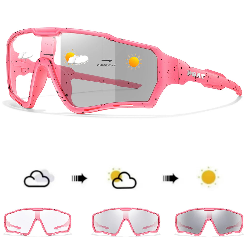 POAT Brand New Style Photochromic Sunglasses Sports Men Women MTB Bike Bicycle Eyewear Cycling Fishing Running Glasses