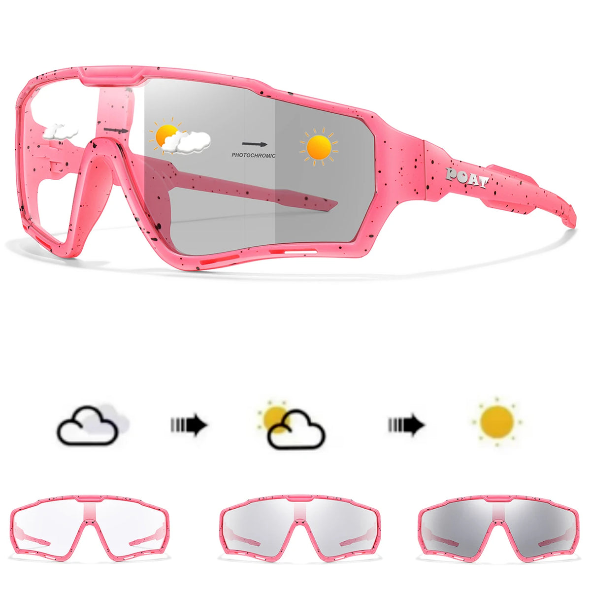 POAT Brand New Style Photochromic Sunglasses Sports Men Women MTB Bike Bicycle Eyewear Cycling Fishing Running Glasses
