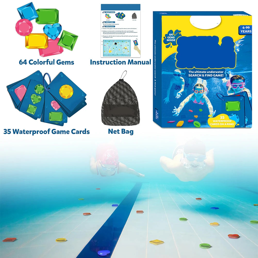 1 Set Ultimate Underwater Adventure Game Swimming Pool Diving Gems Pool Toys Underwater Gem Search Games Water Sports Party Toy