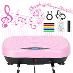 Portable Vibration Plate Exercise Machine Whole Body Workout Platform with Bluetooth Resistance Bands 5 Yoga Straps 10 Auto 200 Manual Speed Settings for Weight Loss & Shaping