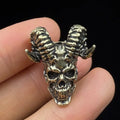 Portable Punk Style Goat Horn Skull Head Beads Camping EDC Paracord Accessories Brass DIY Woven Lanyard Pendants Travel
