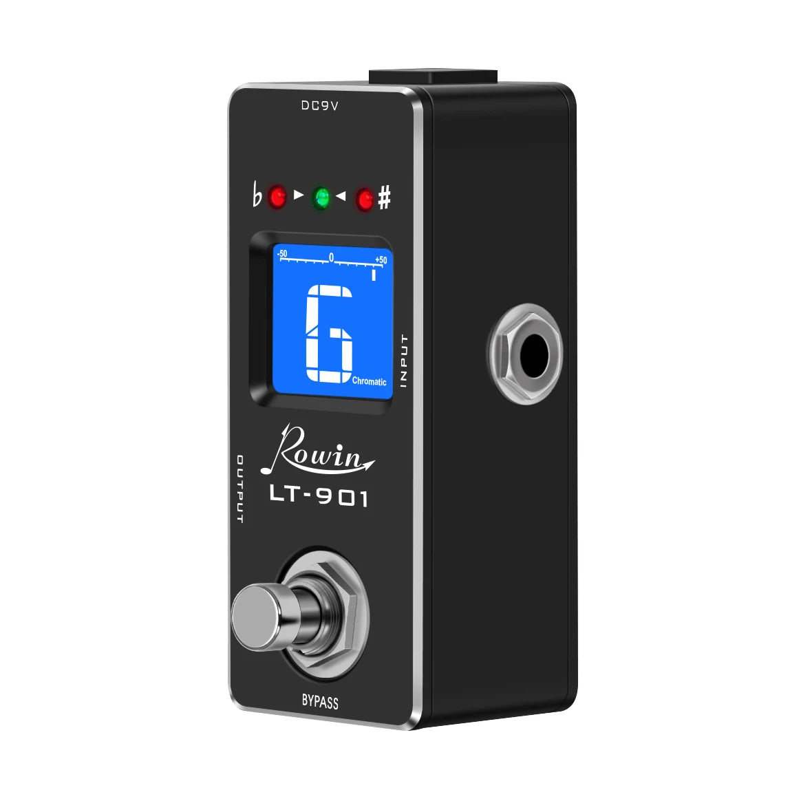 Rowin LT-901 Guitar Tuner Mini Chromatic Tuner Pedal Effect LED Display True Bypass Guitar Accessories for Electric Guitar Bass