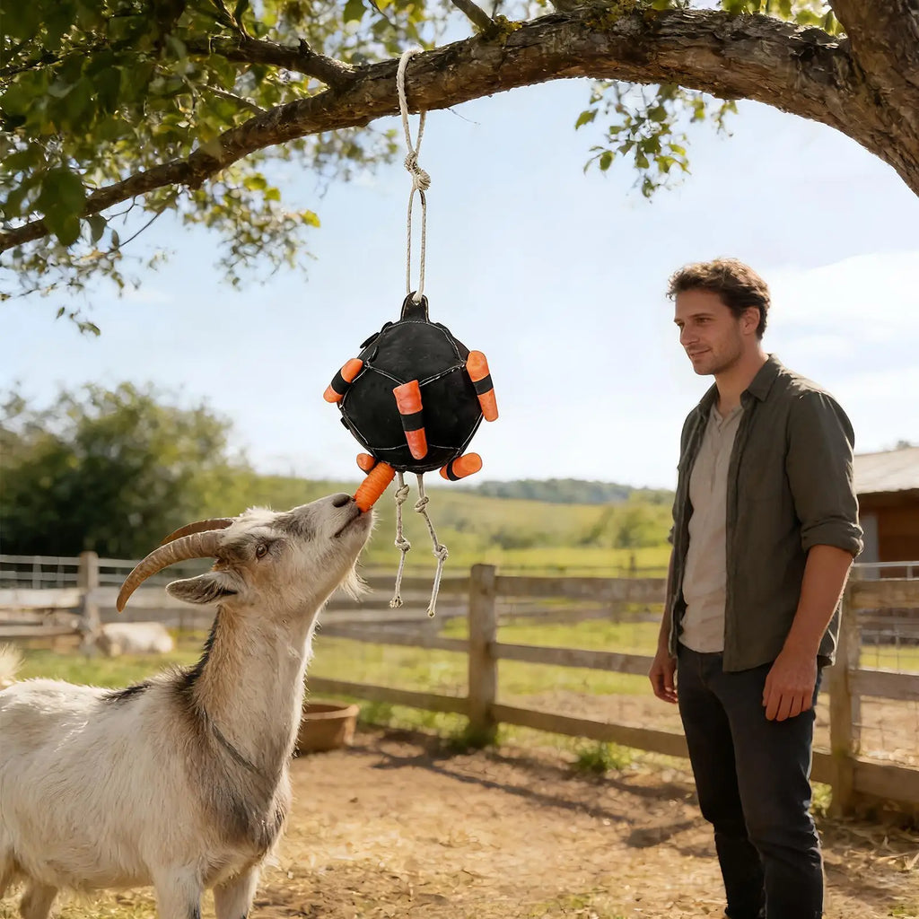 Horse Carrot Feeding Ball Horse Slow Feeder Ball Hangable Equine Feeding Toy For Training Farm Goat Stable Field Relief Boredom