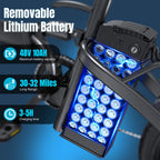 560W Adult Electric Bikes,24MPH,48V10.4AH Removable Battery,14inch Folding Electric Bike,Multi-Shock Absorption Electric Bicycle