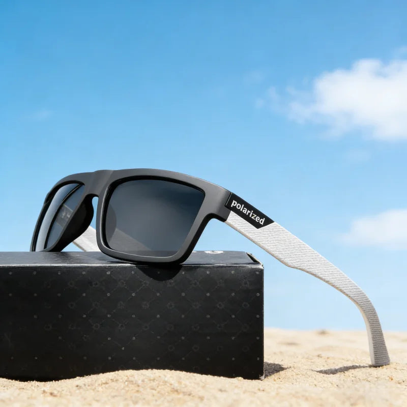 Polarized Square Sunglasses UV400 Black Fashion Shades for Men & Women Ideal for Driving Fishing & Outdoor Sports