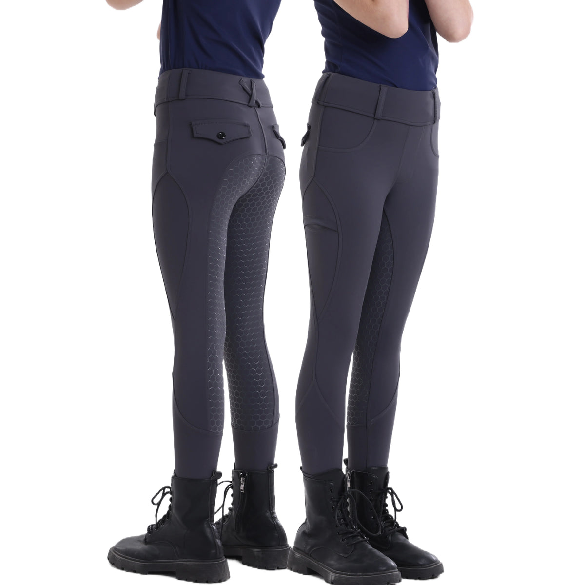 Summer children's equestrian pants high elasticity knitted children's horse riding pants full silicone