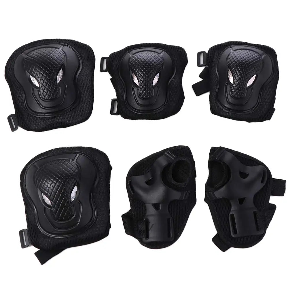6Pcs/Set Knee&Elbow&Palm Skateboard Protection Gear Thicken Breathable Inline Skating Protector Safety Light