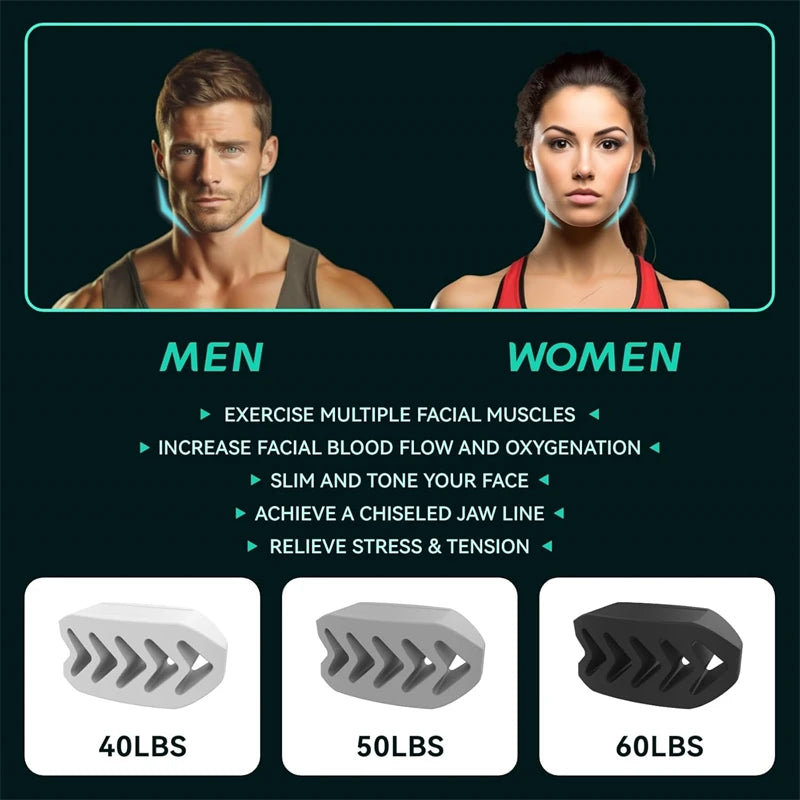 Silicone Jaw Line Exerciser Jawline Chew Ball Fitness Facial Toner Face And Neck Muscle Trainer Chin Cheek Exercise Jawliner