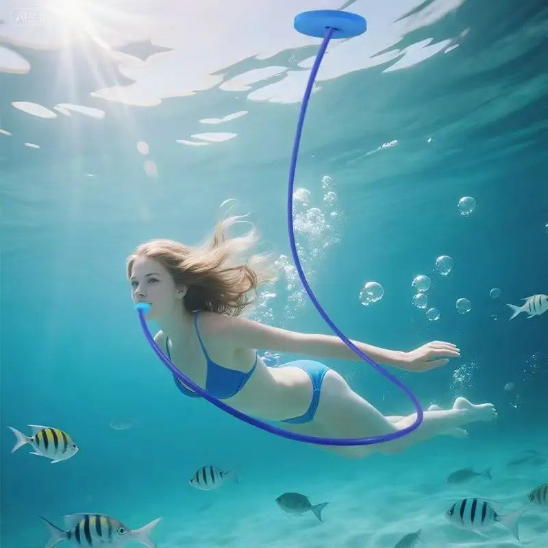 2m Full Dry Swimming Breathing Tube Portable Long Diving Snorkel Breathing Apparatus for Adult Men Women Stream Diving Equipment
