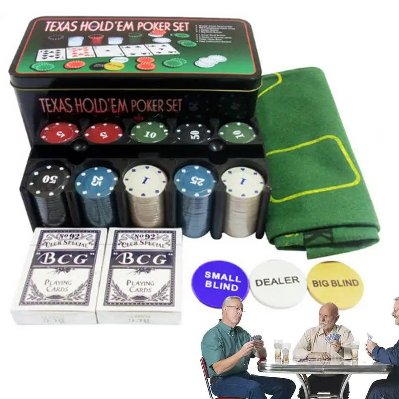 Party Table Game Poker Tokens Case Set Poker Game Set 200Pcs Poker Chip With Big Blind Vega For Texas Holdem Outdoor Camping