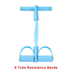 4/6-Tube Tensioner Multi-Functional Household Fitness Yoga Abdominal Strengthening Elastic Band Tension Rope Sit-Up Assistive