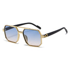 Hiking New Fashion Double Beam Polygonal Anti Light Glasses Retro Personalized Trendy Large Frame Eyewear European and American