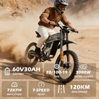 EKXBIKE TX1 Electric Bicycle 6000W Brushless Gearless Motors 60V30AH Lithium Battery Speed 80Kmh Adult Off Road MTB Ebike