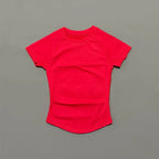 Sport Short Sleeve Top Women Running Sports T Shirt Summer Short Sleeve Round Neck Breathable Stretchy Gym Yoga Fitness Top