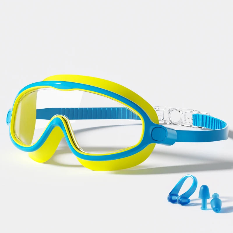 Swim Goggles, Waterproof Anti-Fog Anti-UV Wide View Swimming Goggles for Kids 3-14
