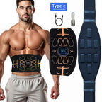 Muscle Toner Smart Abdominal Toning Belt EMS Muscle Stimulator Ab Trainer USB Charge Body Massager Weight Loss Fitness Equipment