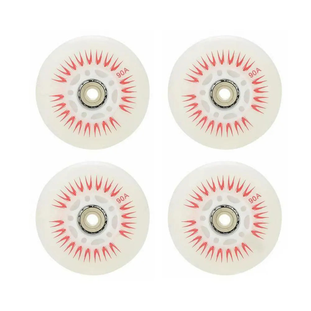 4pcs Flash Inline Skate Wheels 90a LED Lighting Skating Wheels 68/72/76//80mm Speed Skates Rock Fancy Roller Skates PU Tyres