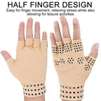 GETINFIT Dispensing Pressure Half Finger Gloves Outdoor Fitness Riding Gloves Non-slip Rehab Gloves Magnetic Physical Therapy