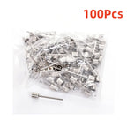 10/20/100Pcs Ball Air Needle Stainless Steel Pump Pin Basketball Inflating Pump Needle Football Inflatable Valve Adaptors Nozzle