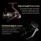 1 Piece Two-Hand Rotating Fishing Reel, He1000-7000 Series, 5.2:1 Gear Ratio, 22.05lb Extraction, Smooth and Sensitive Aluminum Alloy Body, Pa Nylon, Left/Right Hands Can Be Changed, Suitable for Freshwater and Saltwater