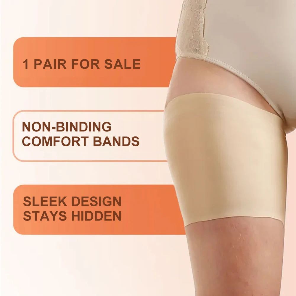 1Pair Nylon Thigh Brace Elastic Anti-Chafing Thigh Compression Sleeve Unisex Non-Slip Upper Leg Wraps Support for Sport