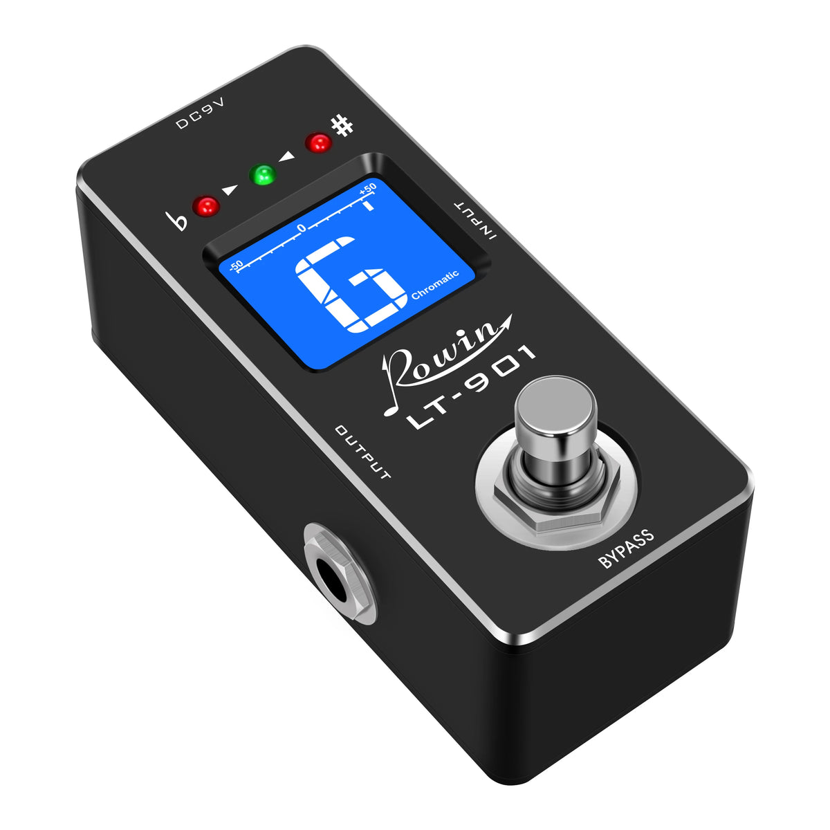 Rowin LT-901 Guitar Tuner Mini Chromatic Tuner Pedal Effect LED Display True Bypass Guitar Accessories for Electric Guitar Bass