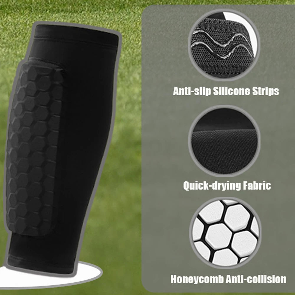 1PCS Soccer Shin Guards Pads, Shin Defender Shin Guards, Calf Compression Sleeve with Honeycomb Pads, Protective Soccer Shin Pad