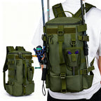 Multifunctional Fishing Backpack Tackle Bag with Rod Holders Fish Equipment Storage Waterproof Wear-resistant Outdoor Sports Bag