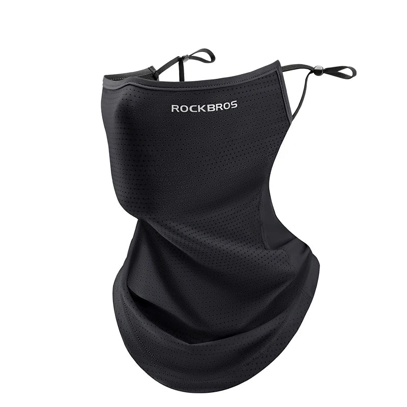 ROCKBROS Summer Ice Silk Cycling Face Mask Breathable Anti-UV  Bike Face Neck Cover Bandana MTB Road Sports Hanging Ear Scarf
